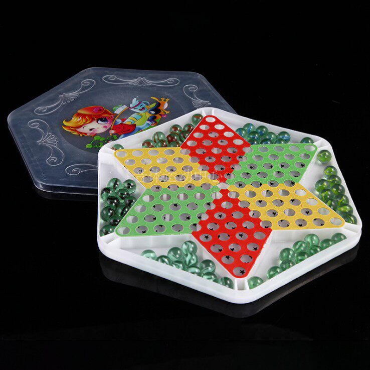 Success Cards Hexagon Children Puzzle Toys Disc of Disc Checkers 60 Pellet Beads Glass Beads of Chess Chess