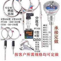 Set as thermocouple probe WZPT-202 temperature sensor screw type pressure spring thermocouple K type E type PT100