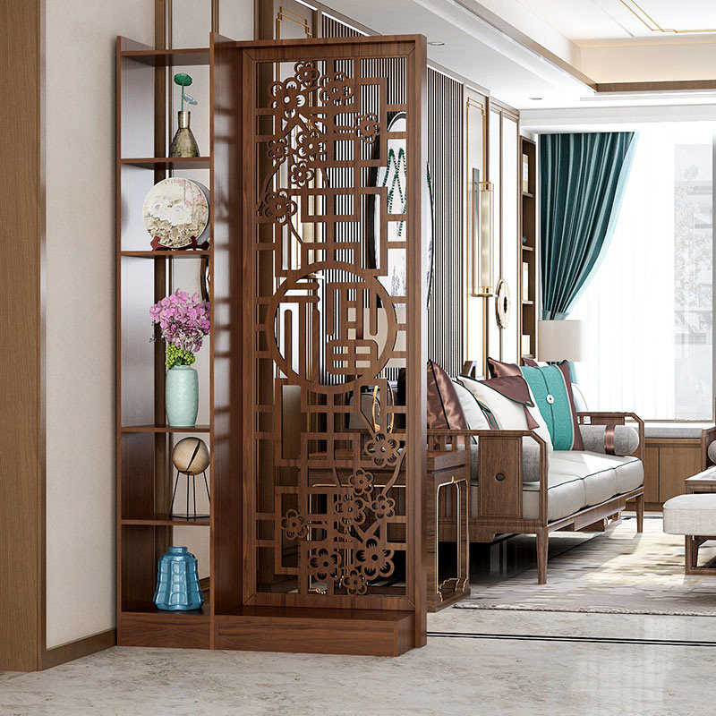 Entrance door Entrance Door GENGUAN CABINET PARTITION CABINET SCREEN HOLLOWED-OUT LIVING-ROOM DECORATED WINE CABINET BRIEF MODERN SMALL HOUSEHOLD TYPE NEW CHINESE STYLE