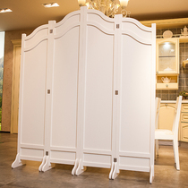 European-style screen partition fashion folding screen simple mobile modern White Hollow folding living room bedroom door porch