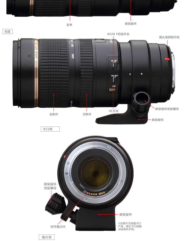 Tamron 70-200mm F 2.8 chống rung khẩu độ lớn ống kính tele SLR 70-200 Canon Nikon A009