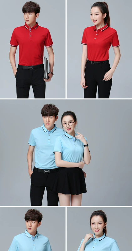 Áo sơ mi nam POLO in quần áo công sở tay áo ngắn tay in áo polo nửa tay quảng cáo văn hóa áo sơ mi công sở đồng phục - Polo