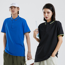 Summer mens and womens lapel short sleeve polo shirt loose size work clothes leisure sportswear body shirt