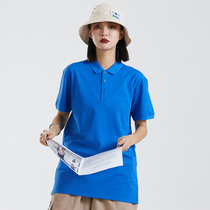 Short sleeve T-shirt mens lapel polo shirt solid color staff work clothes T-shirt womens shirt sports shirt printed logo