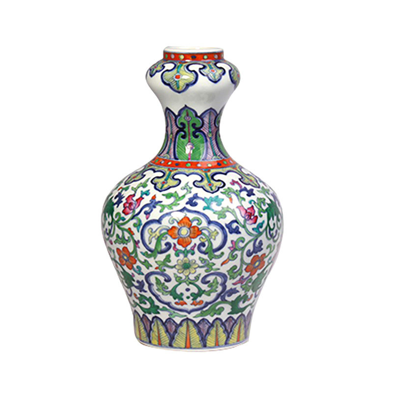 Pottery family Cunnentang Tangy Branches Treasure of Garlic Head Bottle Floral Ware Pendulum early works