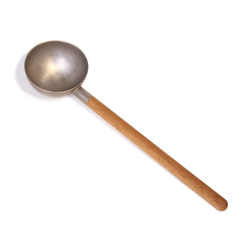 Taiwan ceramic artist Zhang Ge Ming Fan craft Stainless steel wooden handle Tea spoon size tea spoon Tea ceremony coffee spoon