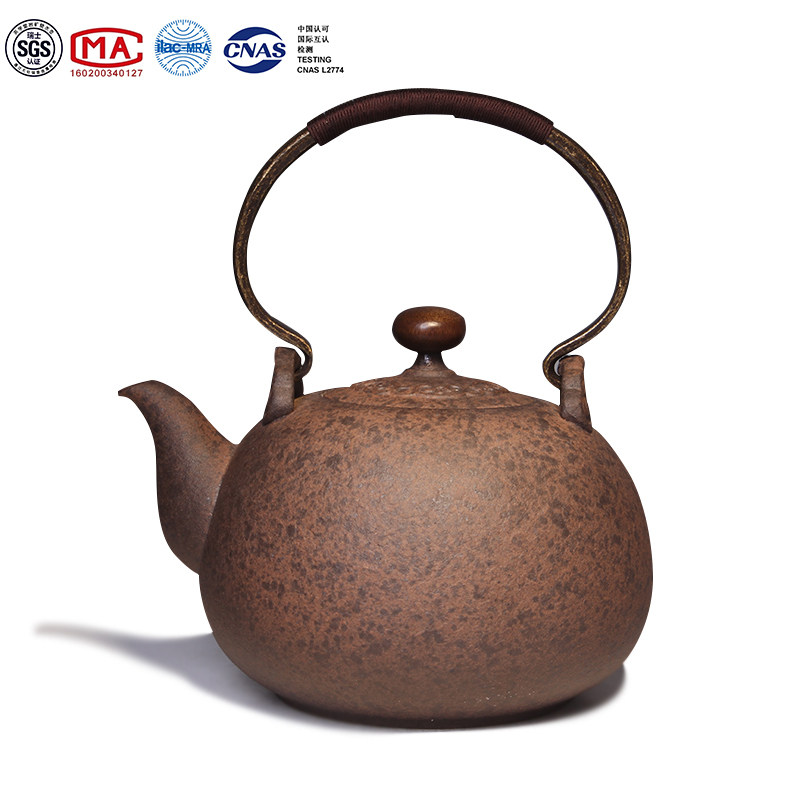 Taiwan Tea School Rock Mine Five Rows Pot Old Rock Clay Small Ruyi Burning Kettle Pottery Pot 800ml Cooking Teapot