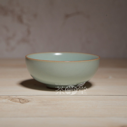 Taiwan Henglian tea set Ru Kiln flat mouth cup Sky blue purple mouth iron foot tea cup Tea cup