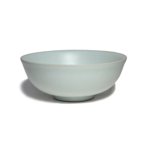 Taiwan ceramic master Cai Xiaofang Xiaofang Kiln Ru Kiln Green and white glaze large cup large tea bowl Early works collectible grade