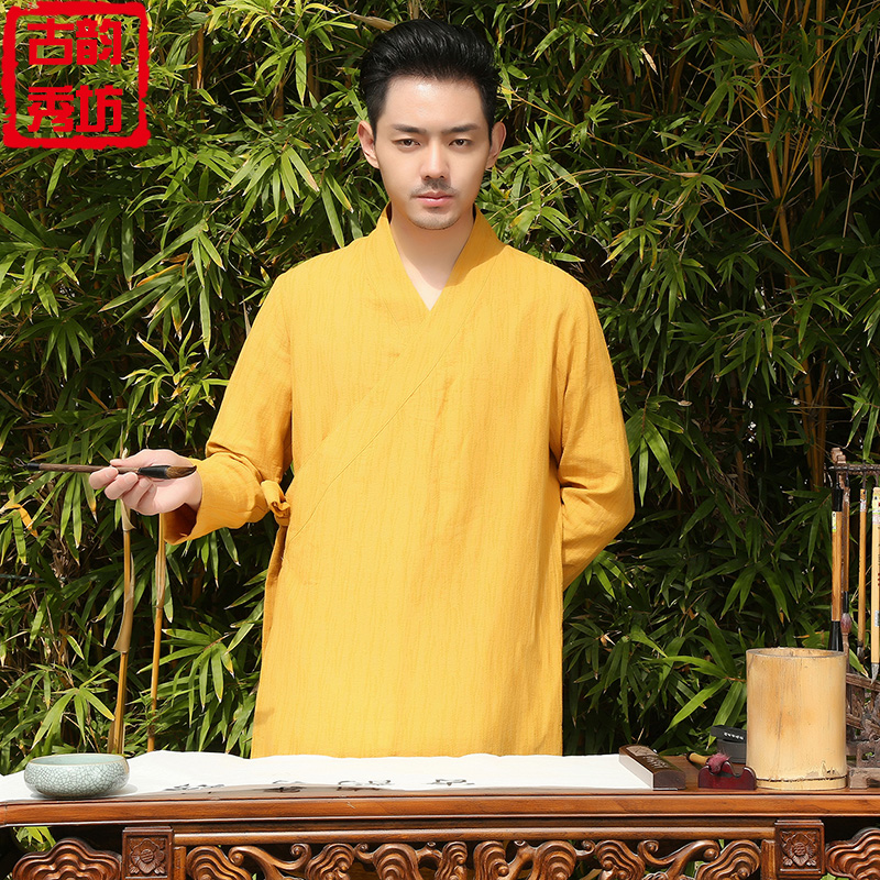 Men's clothing Chinese wind cotton linen improvement Tang suit retro style Flax Male Youth Chinese Ancient Dress Jacket