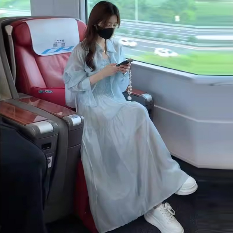 Maternity Wear Women's Summer Dress 2026 New Style Top That Doesn'T Show Pregnancy, Stylish Suspender Long Skirt Spring and Summer Suit