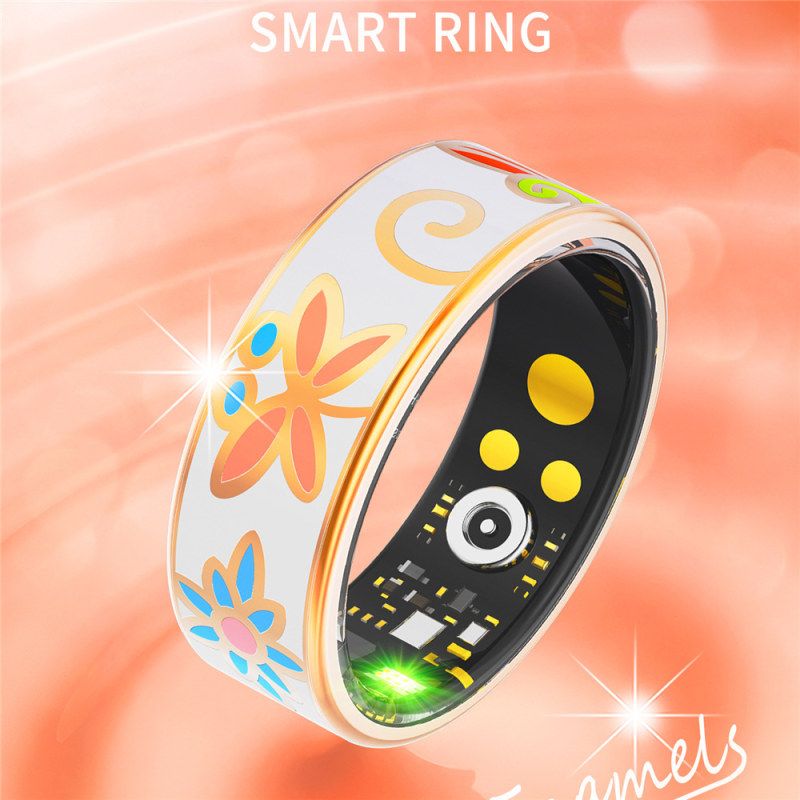 Cross-border Smart Ring Enamel Crafts Heart Rate Blood Oxygen Exercise Sleep Monitoring Waterproof Smart Ring