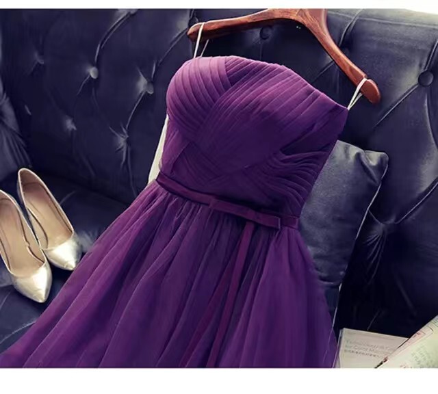 New Sister Dresses, Bridesmaid Dresses, Short Dresses, Evening Dresses, Sister Group Purple Banquet Short Skirts
