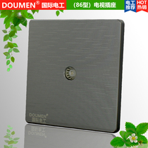 International Electrical Silver Gray Brushed Switch Socket Type 86 Concealed Household Weak Current One-bit CCTV Socket