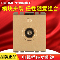 International electrician Type 118 wall switch socket brushed champagne gold steel frame module TV socket module