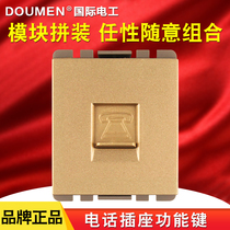 International electrician Type 118 Wall combination switch socket brushed champagne gold steel frame module telephone socket module
