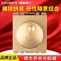 International electrician Type 118 wall switch socket brushed champagne gold steel frame module lamp dimmer switch module
