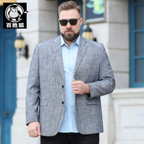 Yum Fox large size mens suit mens loose casual coat Fat Fat Fat Man single suit jacket