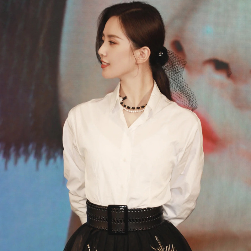 White shirt women's loose casual top long-sleeved cotton shirt women's design sense niche 2022 autumn new women's clothing