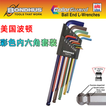 Bondhus Bondhus imported color metric and inch hexagonal wrench set from the United States with extended length 69699