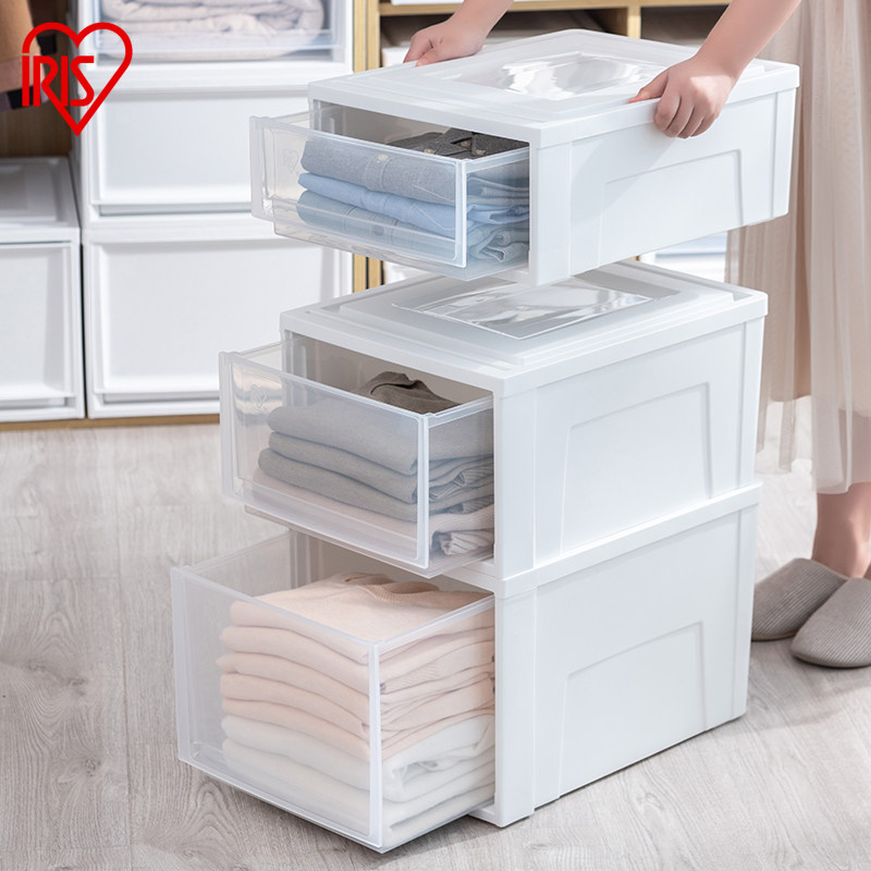 IRIS Storage Box Home Wardrobe Clothes BC500D Transparent Drawer Food Grade SUPER-SIZE FINISHING BOX