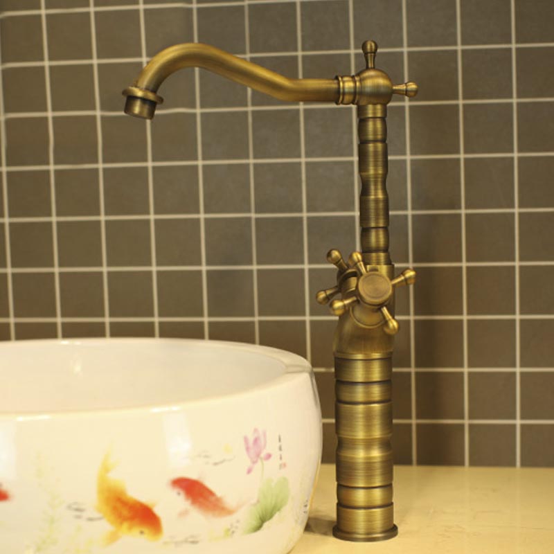 Multi-beauty King National All-Bronze Antique Faucets Terrace Basin Taps 360 degrees Rotation 012