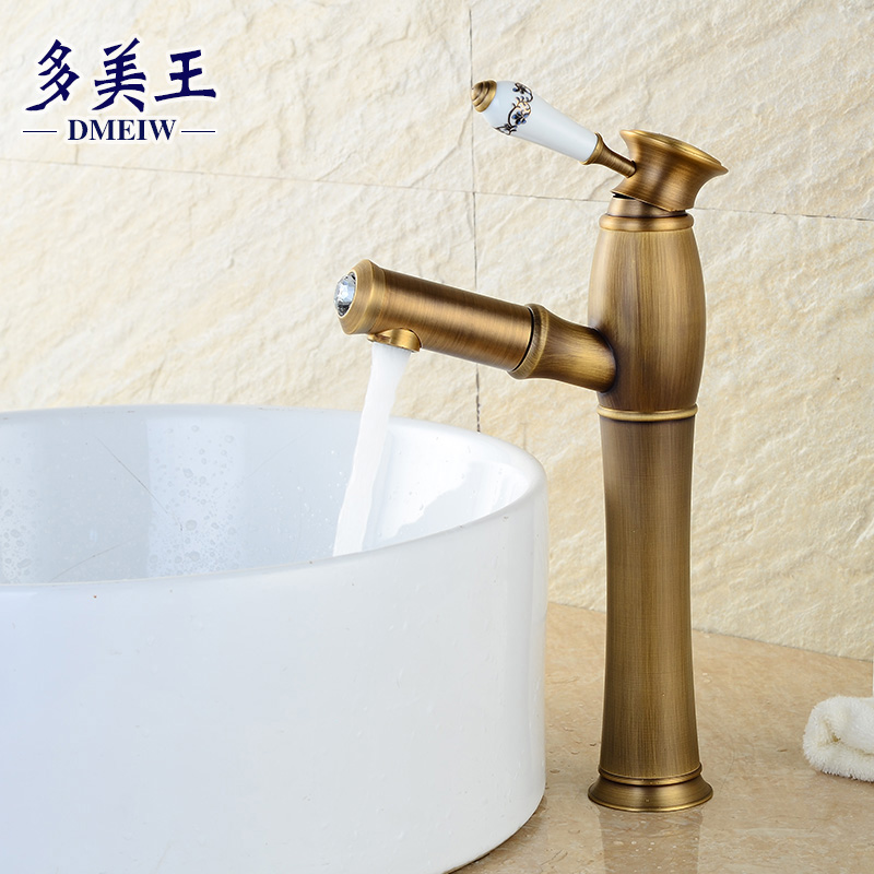 Multi-beauty king antique pull-out tap bathroom surface pelvic floor basin full copper washbasin hot and cold tap 040