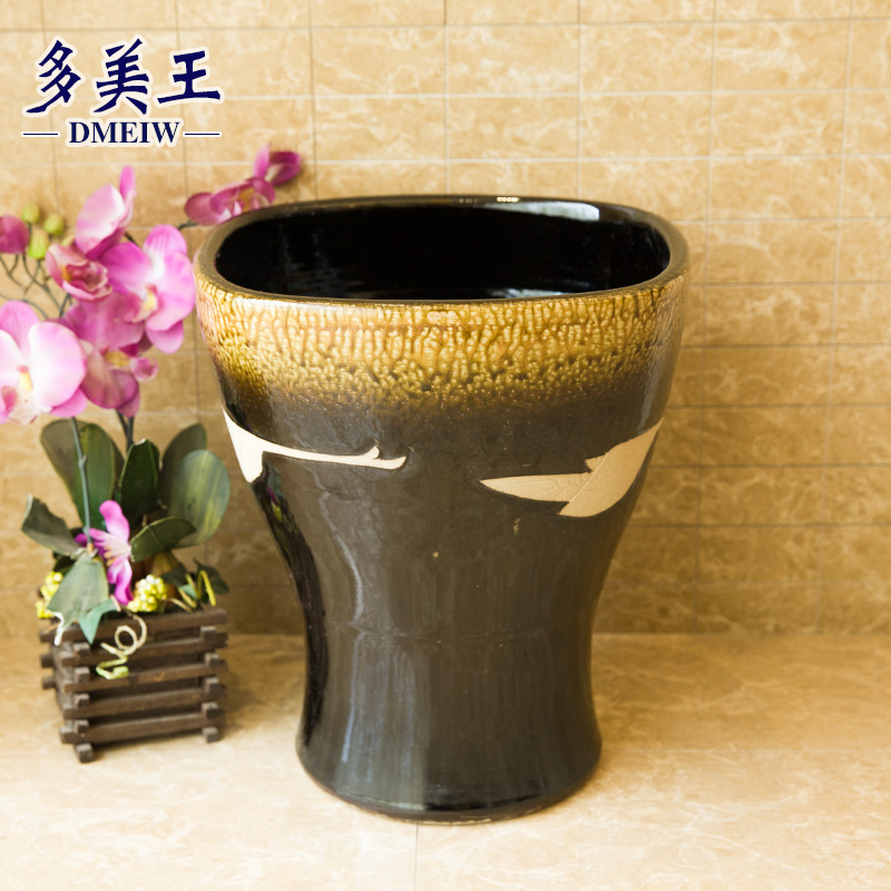 Ceramic mop mop pool balcony ChiFangYuan one - piece mop pool of large diameter mop plate 35 cm geese return