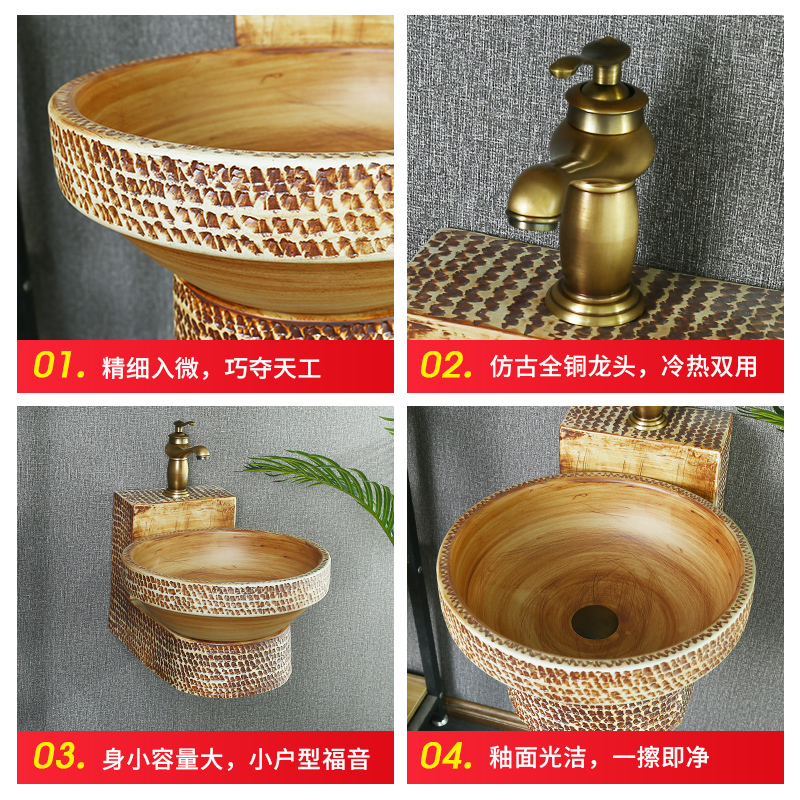Tom wang xin Chinese ceramic art wall toilet lavabo retro balcony for wash basin sink