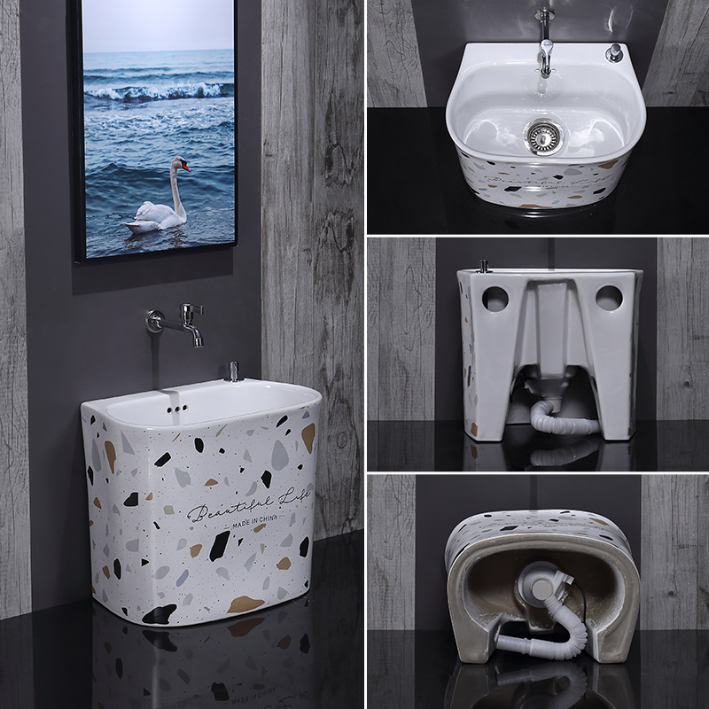 King beautiful Nordic balcony for wash the mop pool ceramic toilet bowl household large mop mop mop pool tank