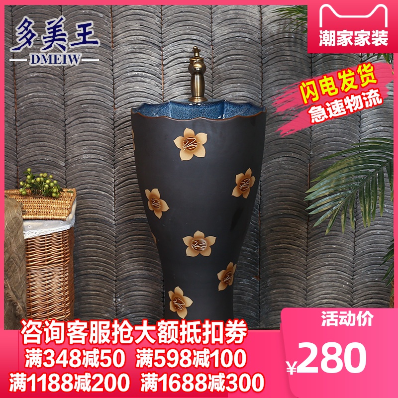 What king of pillar basin ceramic Chinese style restoring ancient ways basin of pillar type lavatory floor the sink a body art column