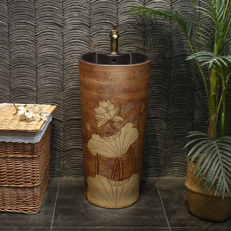 Tom king ceramic column pillar one vertical lavatory basin bathroom art restoring ancient ways the sink to the console