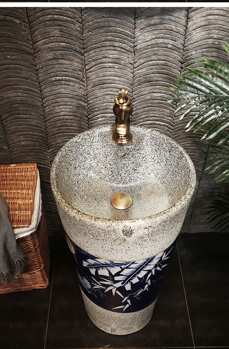 King beautiful ceramic column basin floor toilet vertical lavatory sink sink basin integrated the balcony
