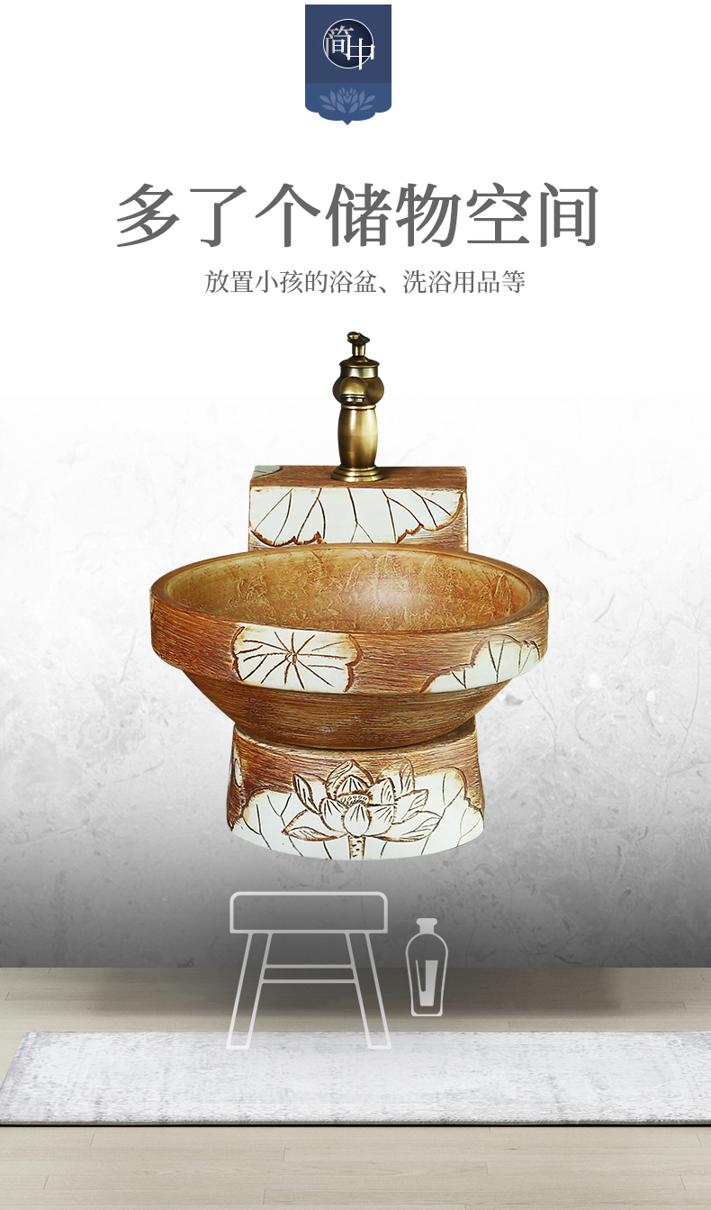 What king of Chinese style restoring ancient ways ceramic balcony hang a wall lavabo household small family toilet lavatory basin