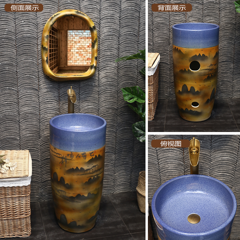 King beautiful ceramic column type restoring ancient ways the lavatory archaize is suing hand washing basin bashu others column column of the home stay facility