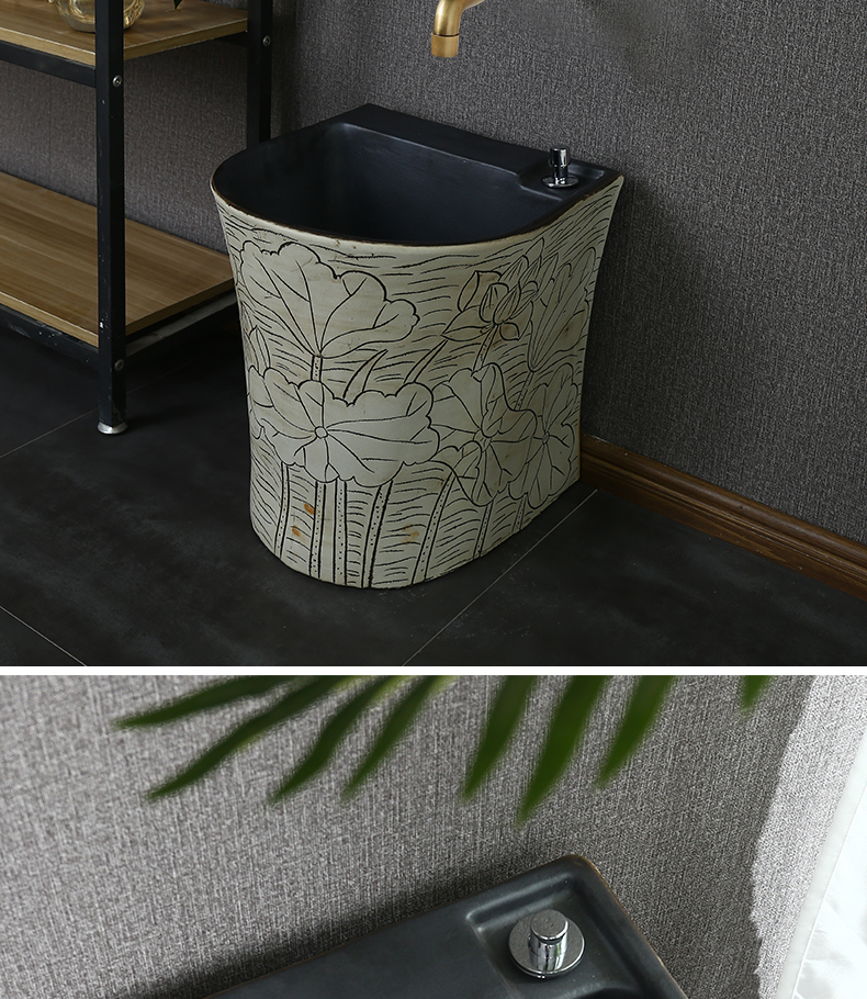 King beautiful ceramic cylindrical column carved antique art pillar lavabo lavatory basin hotel a home stay facility