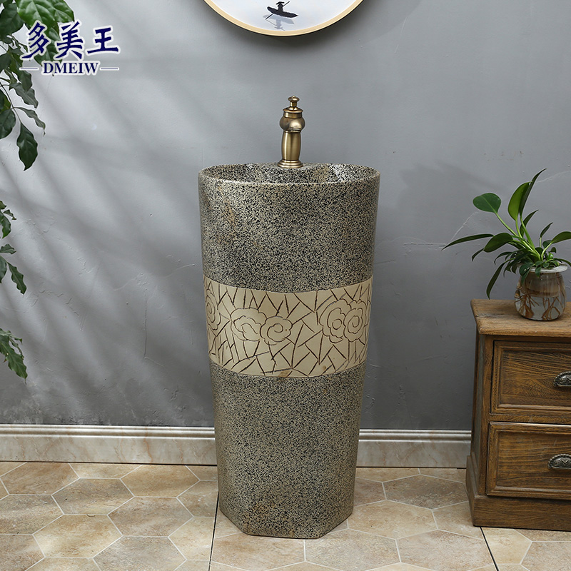 Restore ancient ways round pillar basin ceramic pillar lavabo toilet lavatory floor balcony column basin