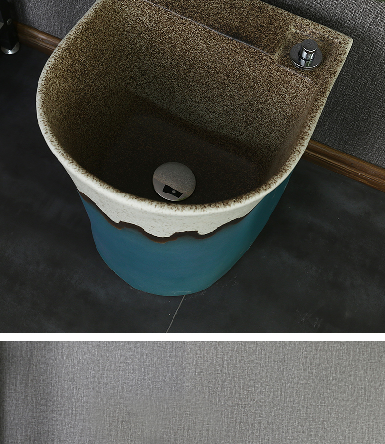 Basin of Chinese style restoring ancient ways ceramic column vertical integrated lavabo floor pillar lavabo art Basin