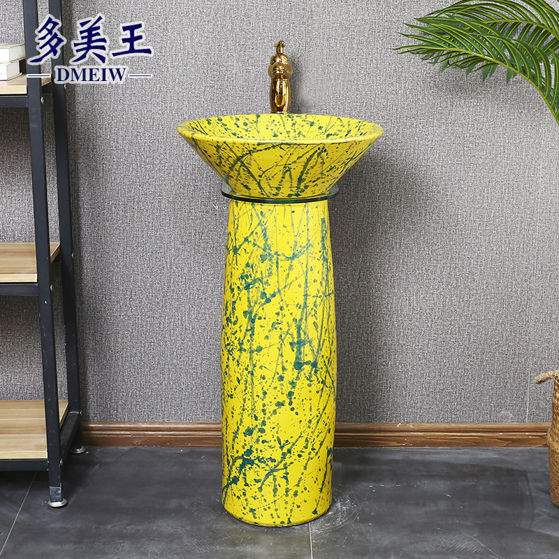 Tom king creative European ceramic column type lavatory basin floor pillar pillar lavabo basin