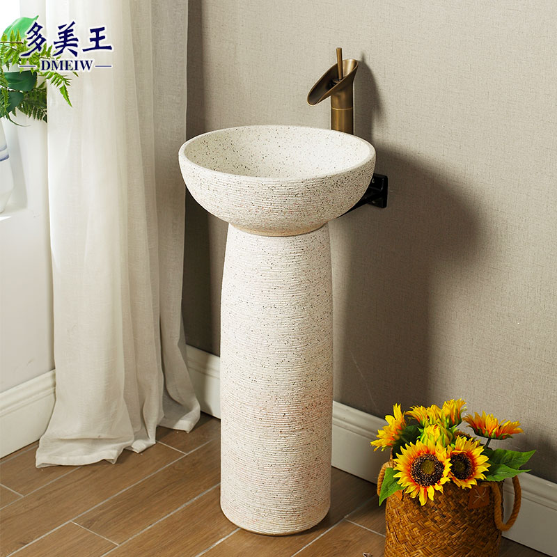 Post-column washbasin ceramic washbasin integrated domestic vertical table basin floor type outdoor patio column basin