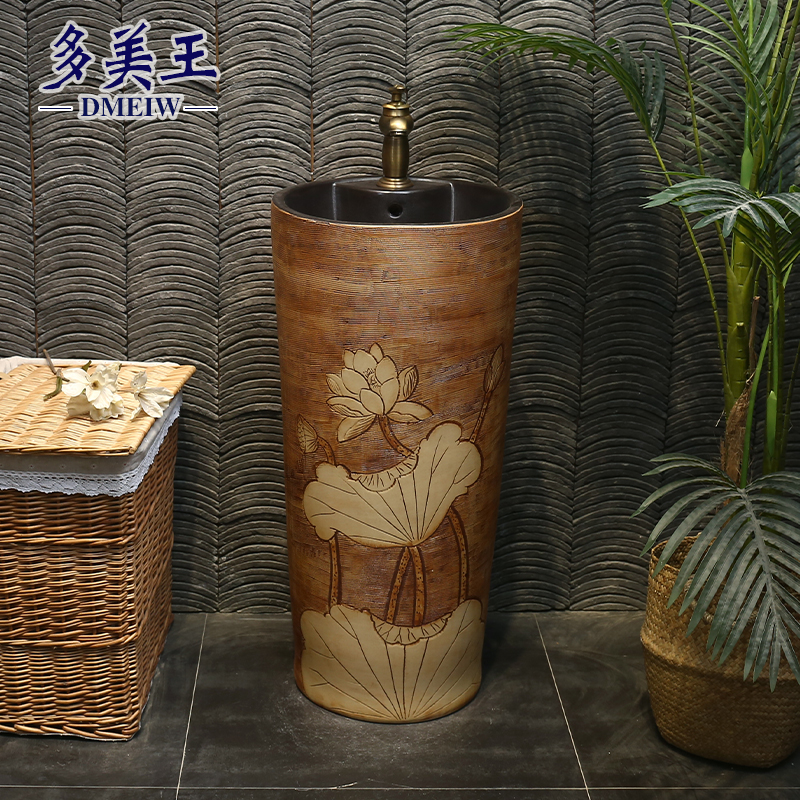 Tom king ceramic column pillar one vertical lavatory basin bathroom art restoring ancient ways the sink to the console