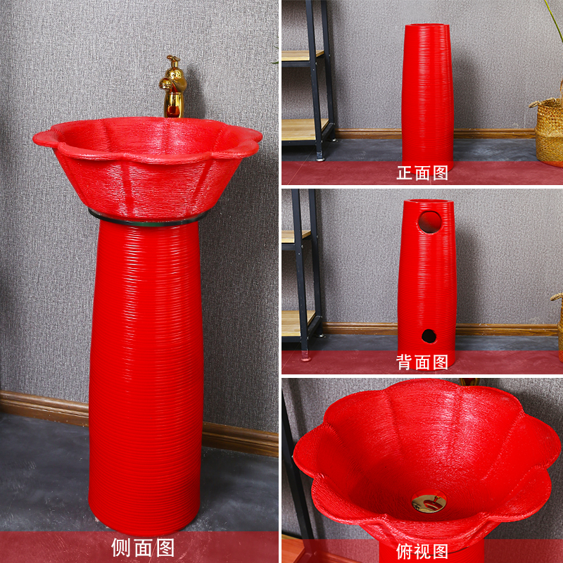 Tom king of Europe type vertical household toilet lavabo creative ceramic basin of pillar type lavatory contracted STDS