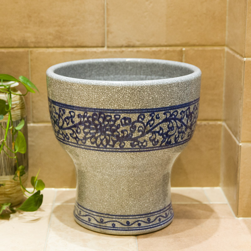 Ceramic balcony powder room mop pool art mop pool household floor-to-ceiling wash mop pool large and small 40cm