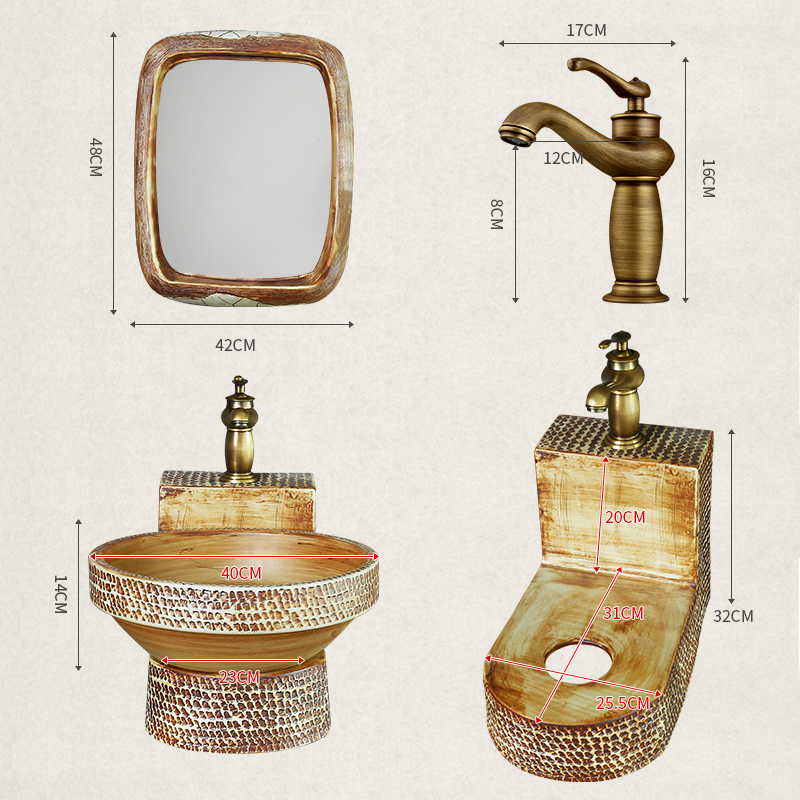 Tom wang xin Chinese ceramic art wall toilet lavabo retro balcony for wash basin sink