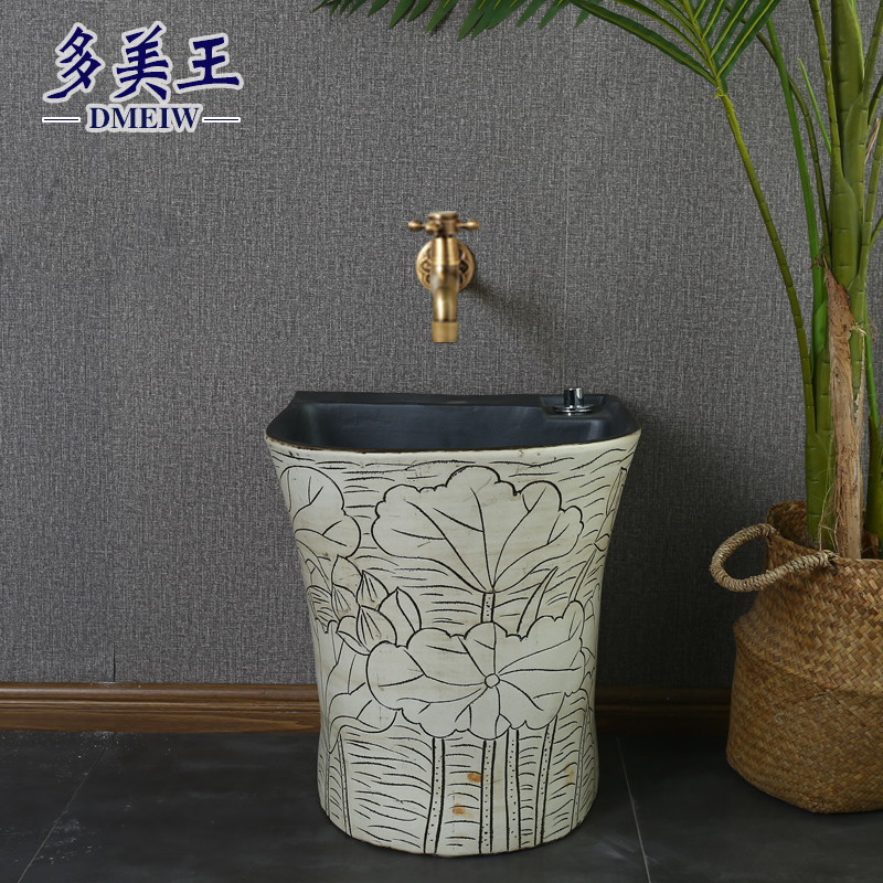 What king of Chinese style restoring ancient ways ceramic wash basin of the courtyard balcony mop mop pool household is suing the mop pool slot restoring ancient ways