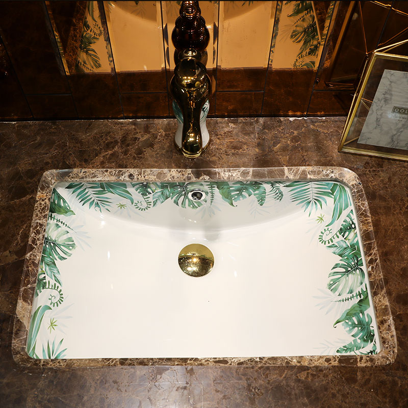 Beautiful queen cell basin square embedded ceramic lavabo household toilet stage basin under small lavatory basin