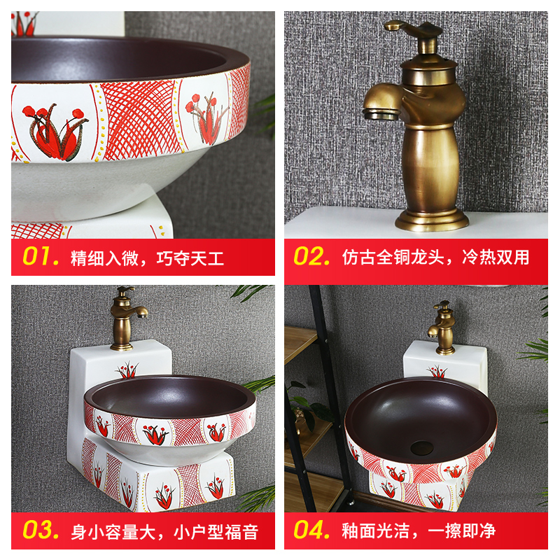 What king of archaize ceramic hanging for wash gargle toilet lavabo art home hang a wall lavatory basin