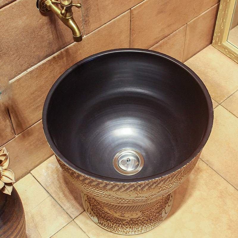 Ceramic art mop pool balcony mop pool home toilet one - piece mop pool small mop basin of restoring ancient ways