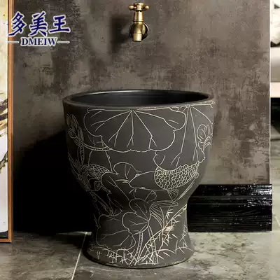 Balcony art mop pool Retro household mop basin Mop pool Floor-to-ceiling outdoor small courtyard mop pool basin