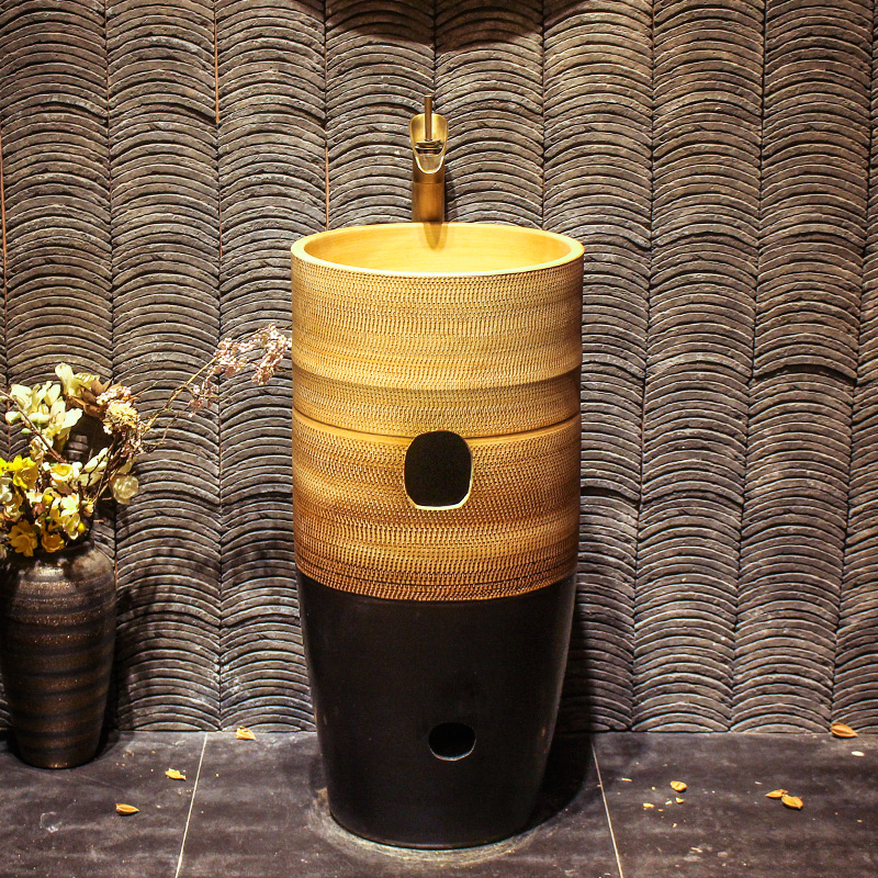 Archaize lavabo ceramic column basin bathroom balcony floor integrated sink the lavatory basin